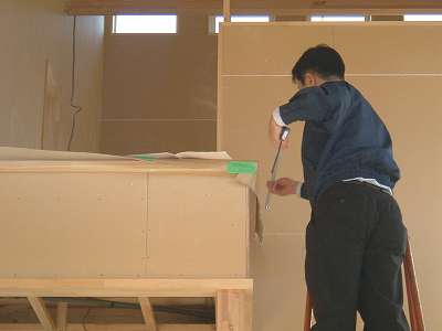 アルミ階段設置位置採寸